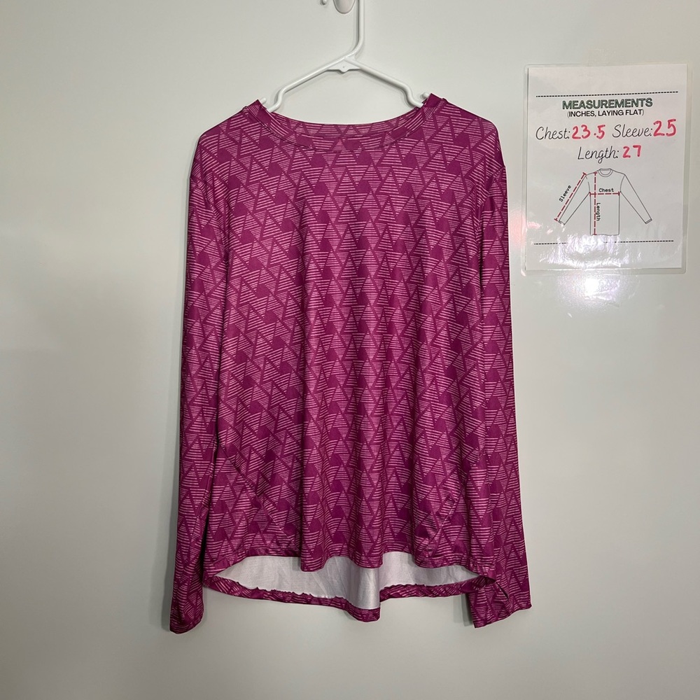 UPF 50 moisture wicking long sleeve top 1X